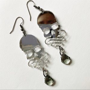 Artistan Made Lasercut Skull Earrings in Silver